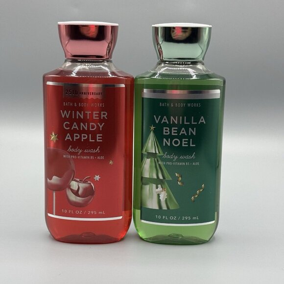 Bath & Body Works Other - Bath & Body Works WINTER CANDY APPLE & VANILLA BEAN NOEL Body Wash Lot Of 2 10oz